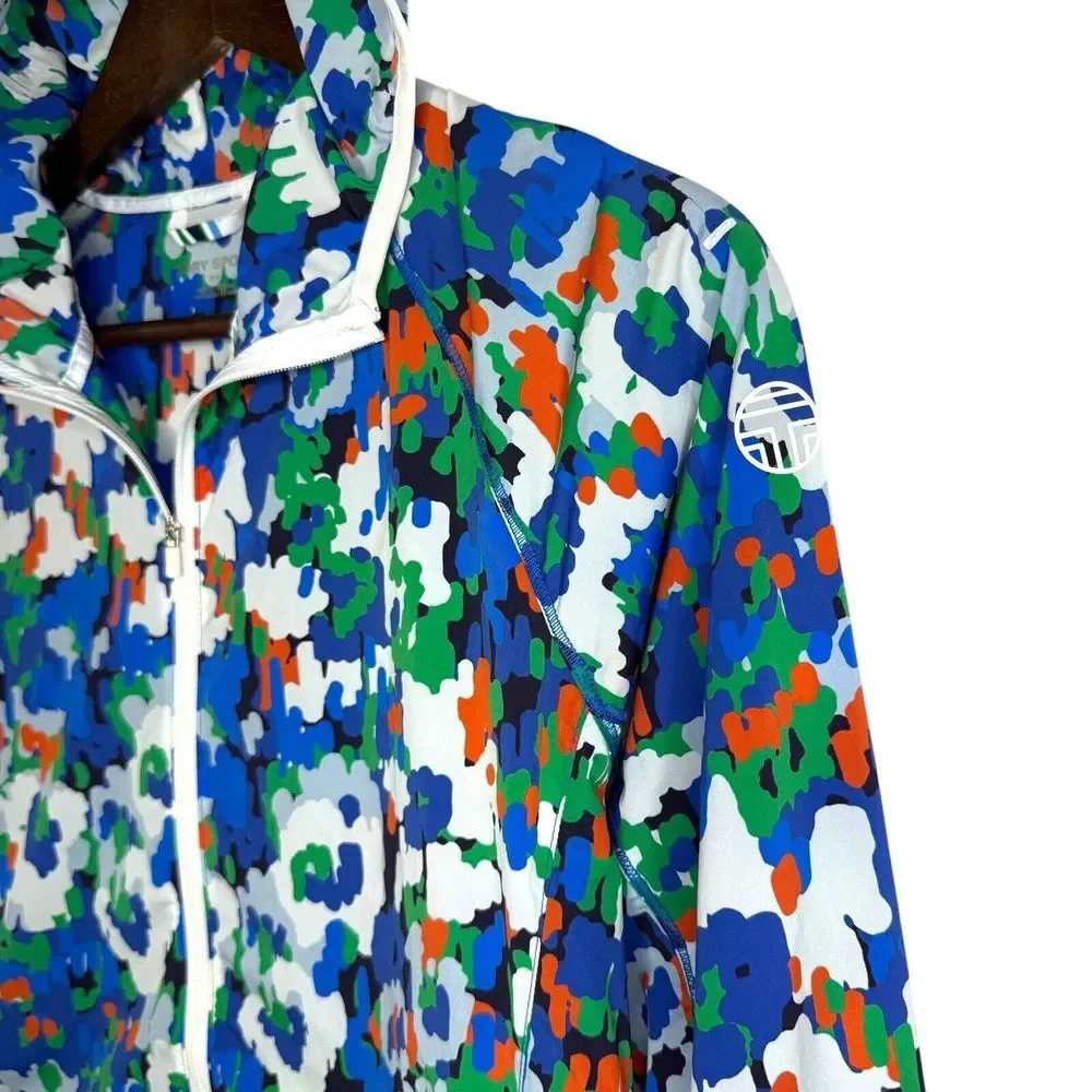 NWOT Tory Burch Sport S Royale Camo Floral Packable Full Zip Jacket‎ Athleisure